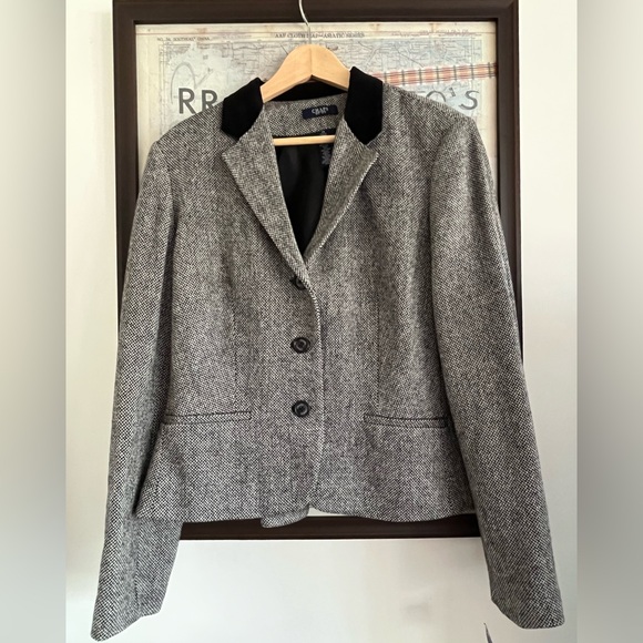 NWT Vintage Chaps Ralph Lauren Wool Tweed Peplum Back Equestrian Style Jacket L - Picture 3 of 8